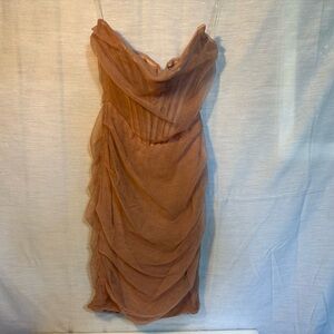 House of CB Leila Blush Strapless Corset Dress M NWOT